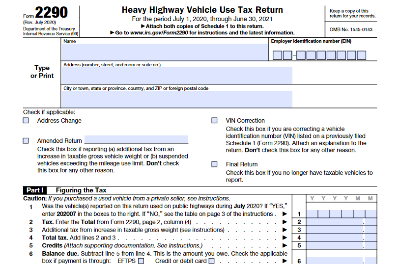File IRS 2290 Form Online for 2023-2024 Tax Period